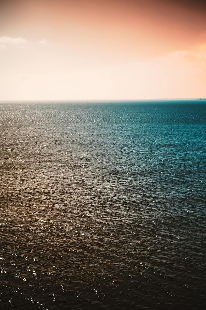 oceano, mar, agua, horizonte, skyline, vista do mar, mar calmo