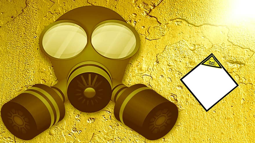 gasmask, risk, förgifta, avskräckning