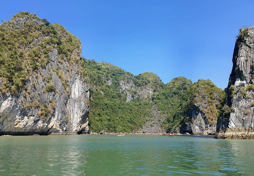 Bucht, Halong Bay, Vietnam, Wasser, Natur, Landschaft, saigon, Cliff, Sommer-, Berg, Rock