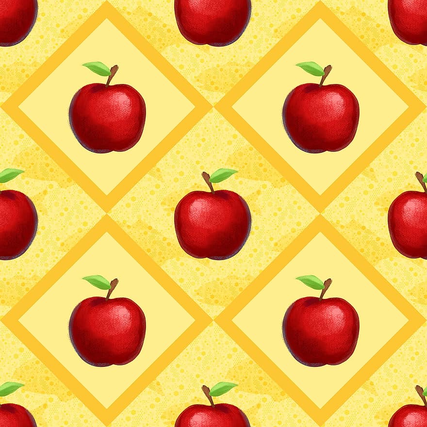 jablka, vzor, tapeta na zeď, bezešvý, Rosh hashanah, židovský nový rok, tradiční, kulturní, rosh hashana, Tishrei, červená jablka