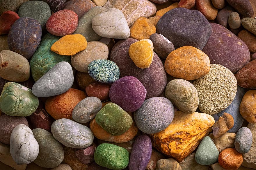 Steine, Felsen, Textur, bunte Felsen, Kieselsteine, natürlich, Natur, Nahansicht