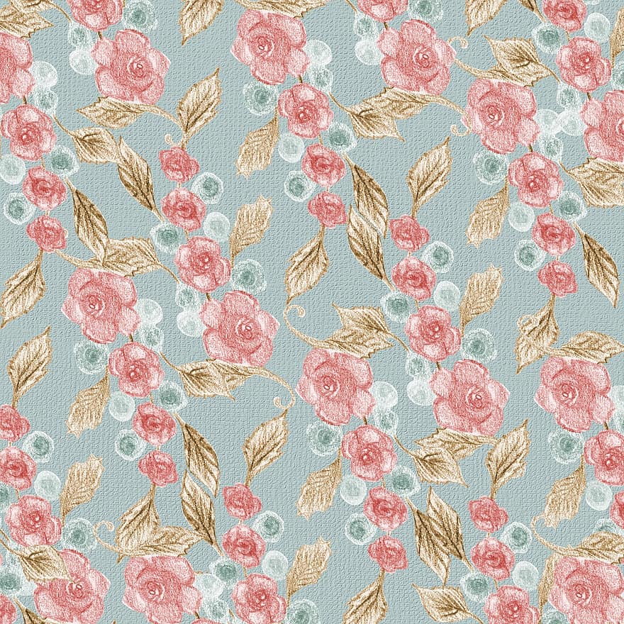 Background, Page, Template, Floral, Pink, Colorful, Blue, Flower, Square, Soft, Romantic