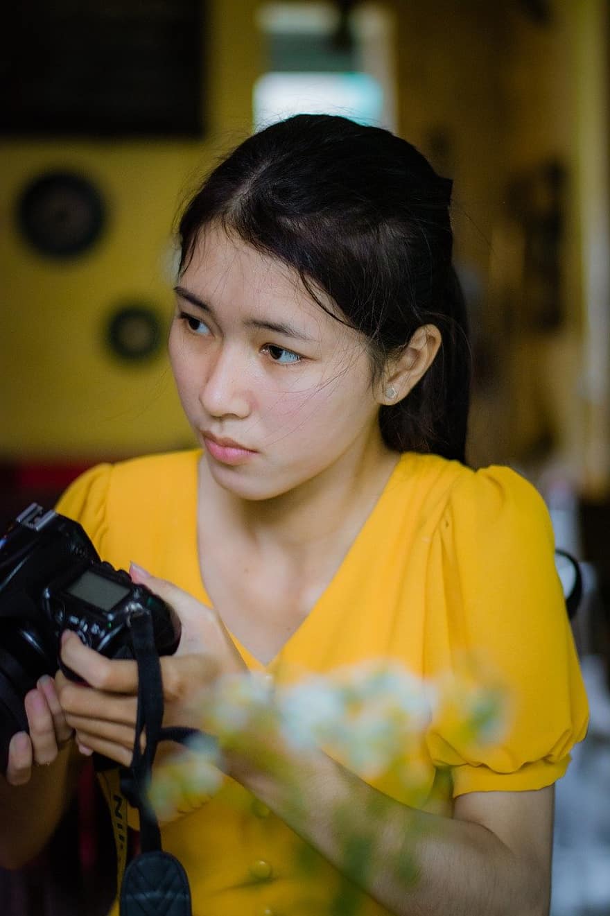Vietnamese vrouw, grapher, portret