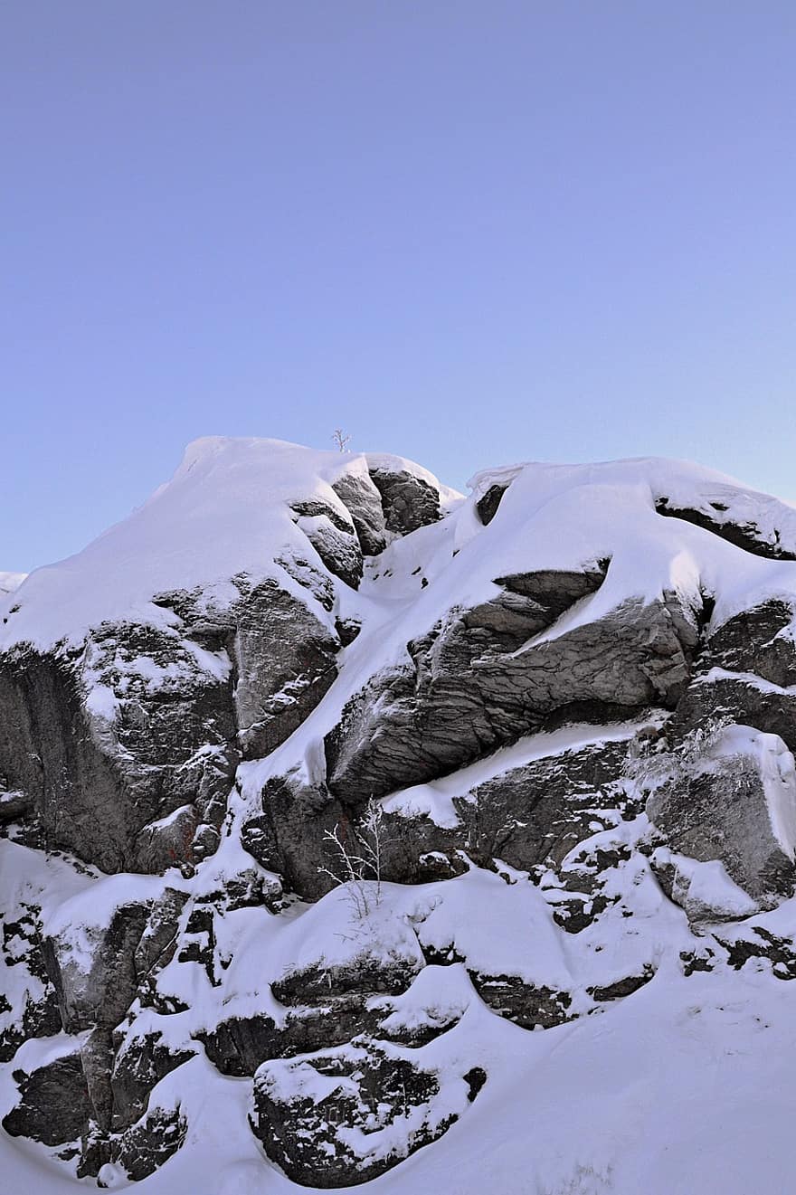 Winter, Snow, Mountain, Summit, Peak, Snowdrift, Ice, Rocks, Landscape, Nature, mountain peak