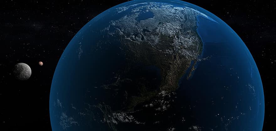 земной шар, планета 3d, Мир, пространство