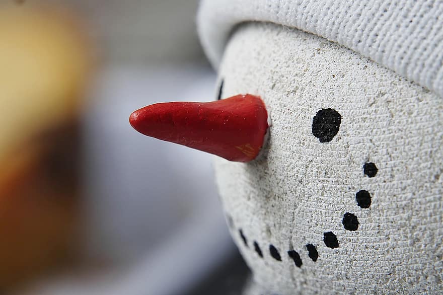 Snowman, Nose, Decoration, Concrete Figure, Cap, close-up, single object, fashion, heat, temperature, backgrounds