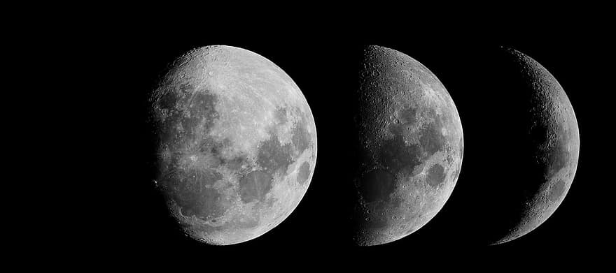 φεγγάρι, Φάσεις του φεγγαριού, ζωδιακός κύκλος, αστρονομία, Νύχτα, σεληνόφωτο, σύμπαν, φάση, έκλειψη, χώρος, επιστήμη