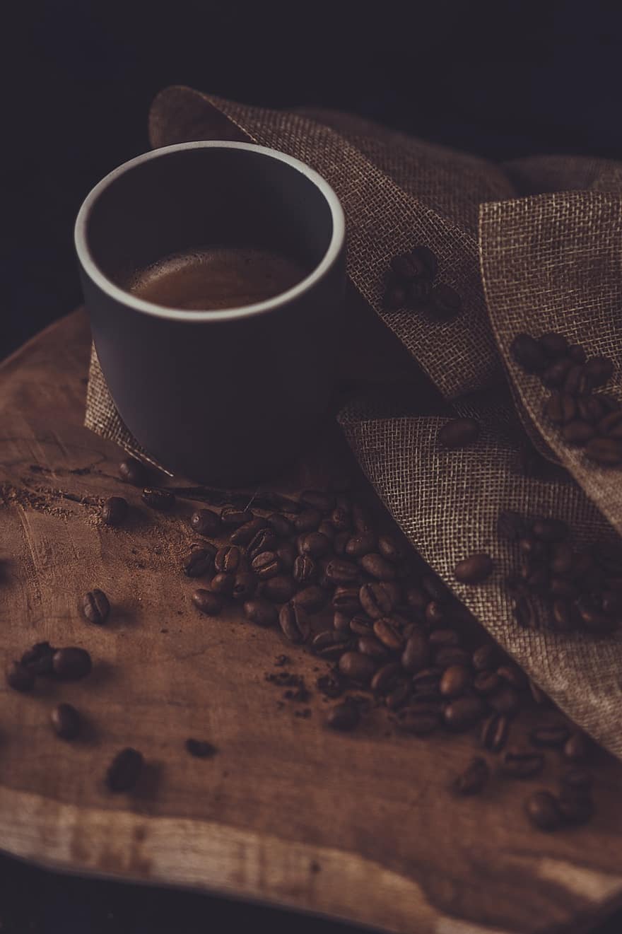 kava, puodelis, gerti, kofeinas, espresso, aromatas, lentelė, pusryčiai, maisto, ryte, kavinė
