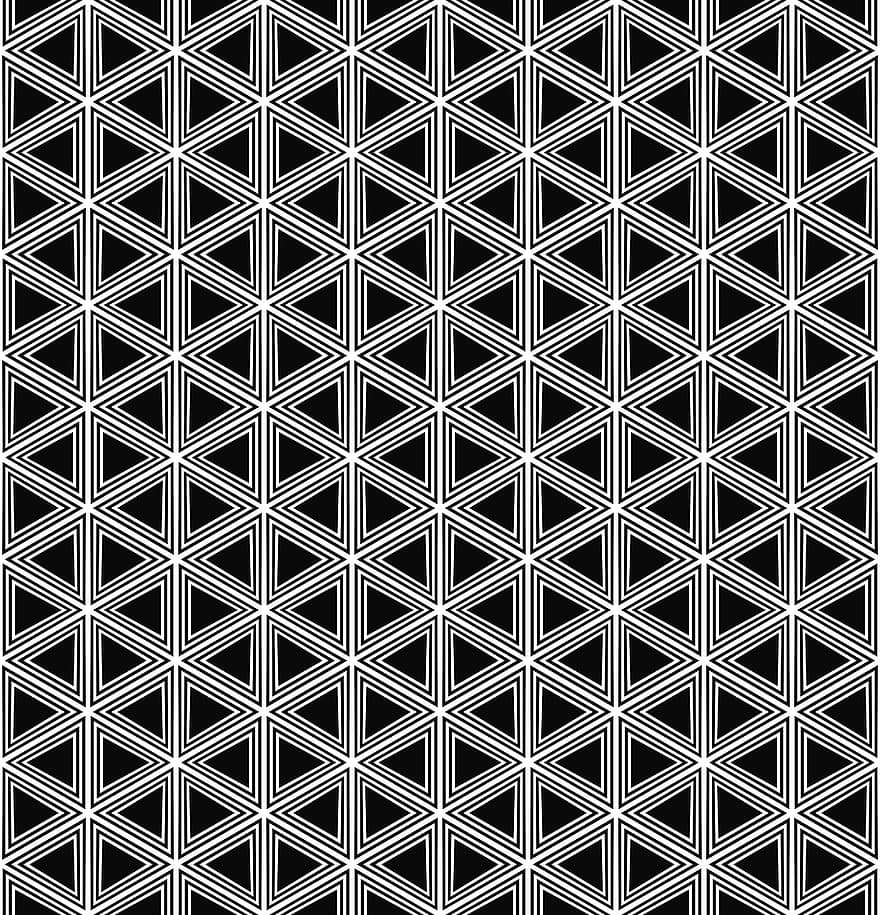 driehoek, patroon, herhalen, zwart en wit, driehoekig, rooster, lijn, dun, achtergrond, monochroom, zwart