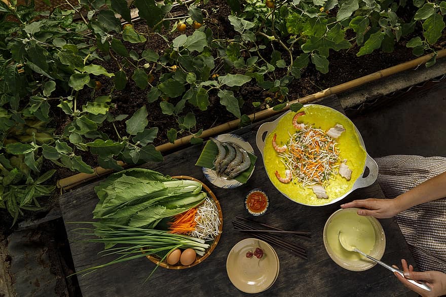aliments, Banh Xeo, cuisine, traditionnel
