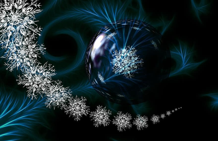 pallo, joulukoriste, lumihiutale, jääkide, kristalli, joulu, joulun aika, lasipallo, tulo
