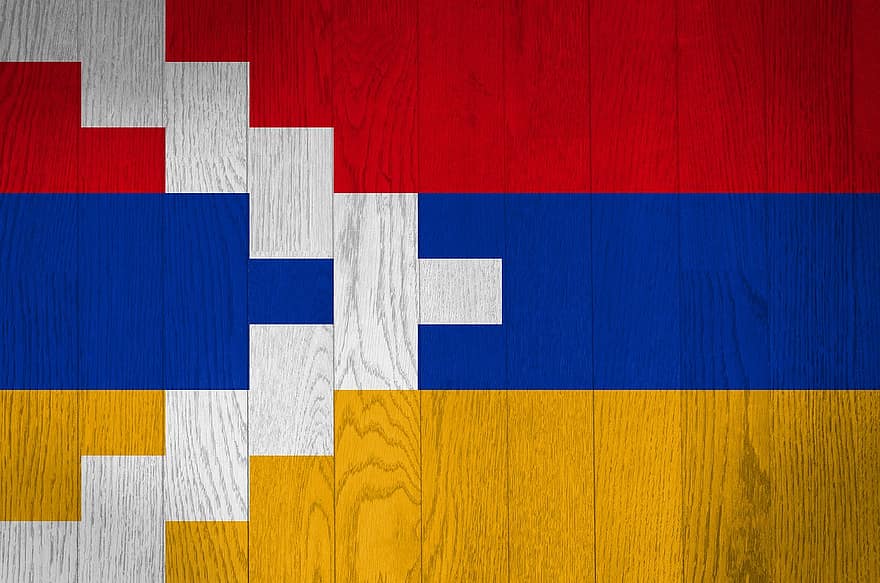 Vuoristo-Karabahin, maa, lippu, tausta, puinen, puu, patriootti, kansakunta, isänmaallisuus, symboli, kuvio