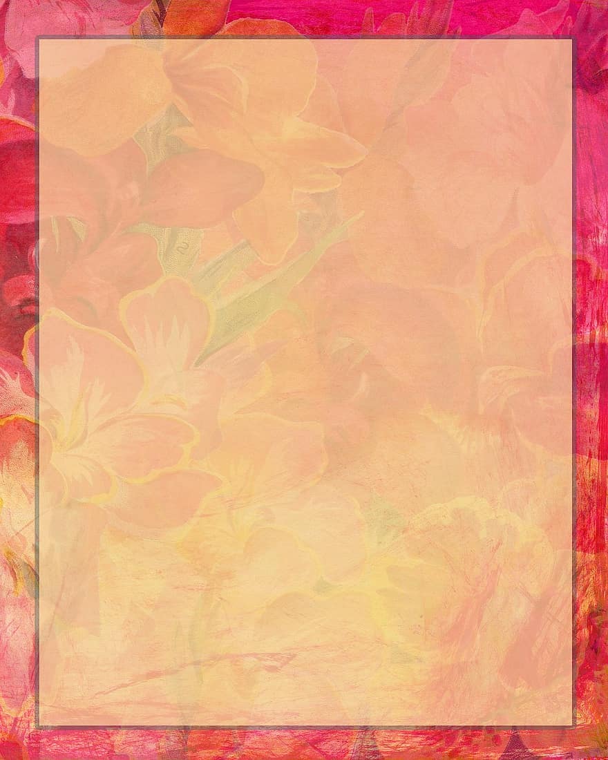 Flyers, Pink, Yellow, Red, Gold, Backgrounds, Stationery, Floral, Flowers, Invitations, Summer