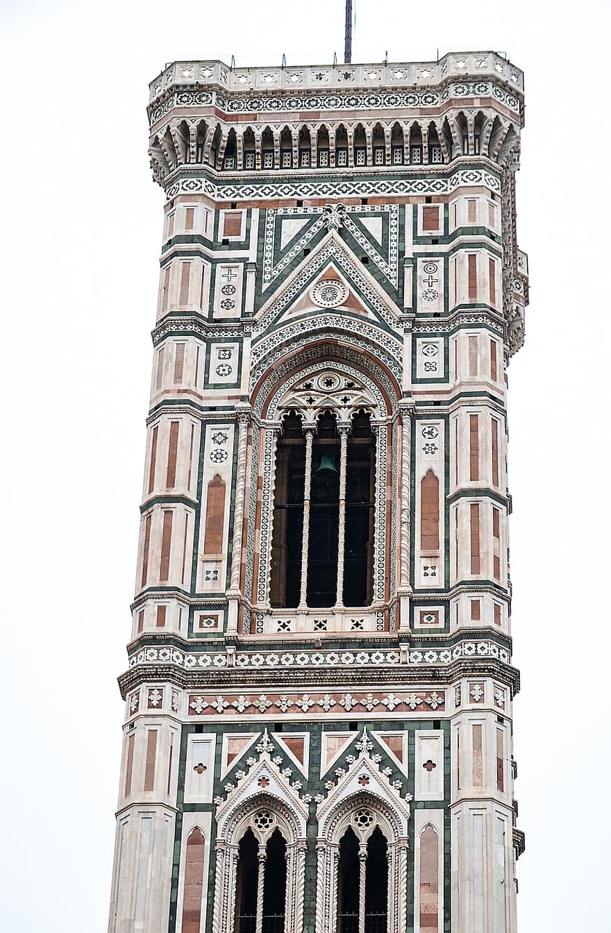 교회에, 탑, 종탑, 경계표, 건물, 르네상스, 건축물, 피렌체, 이탈리아, 유럽, 역사적인