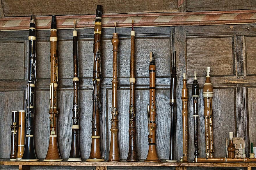 instruments de vent, música, antiguitat, oboè, clarinet, instruments, instruments musicals, vintage, clàssic, nostàlgia