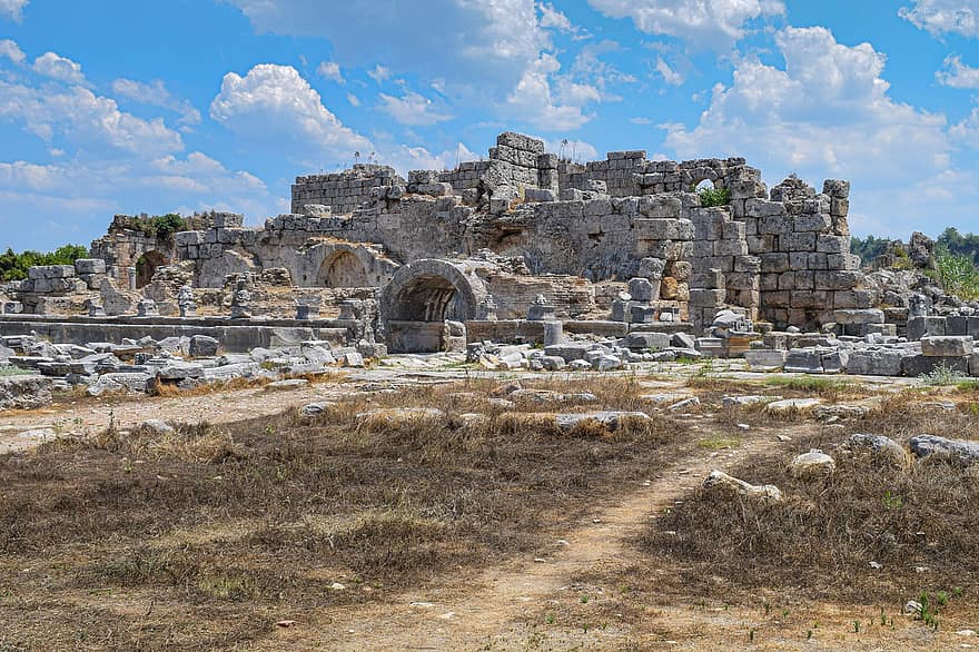 membersihkan, reruntuhan, Turki, anatolia, kota Tua, Kota Yunani Kuno, bersejarah, budaya