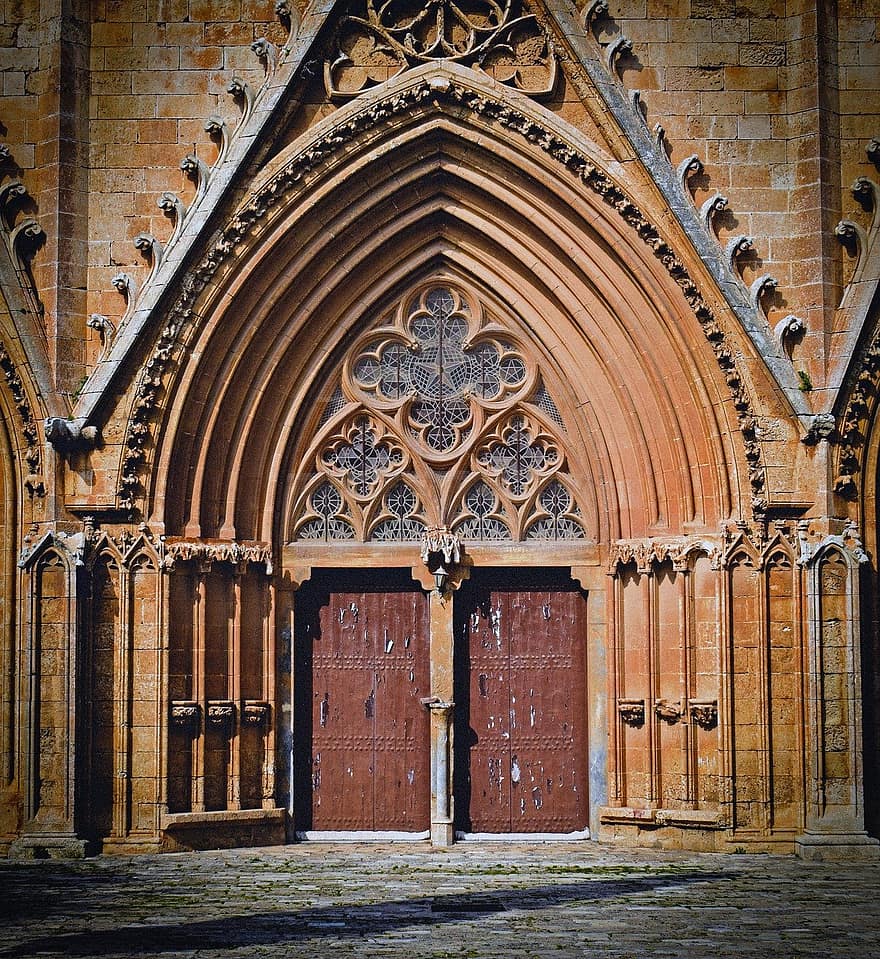 Famagusta, Church, Cyprus, Ayios Nikolaos, Entrance, Door, Gate, Facade, Cathedral, Gothic, Architecture
