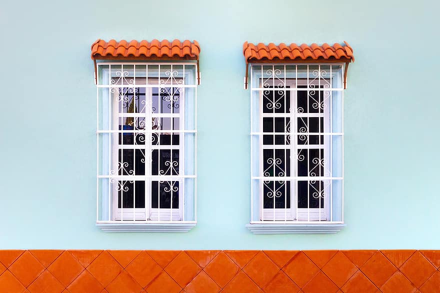 παράθυρα, εξωτερικός, τείχος, σχέδιο, ράβδοι παραθύρων, αρχιτεκτονική