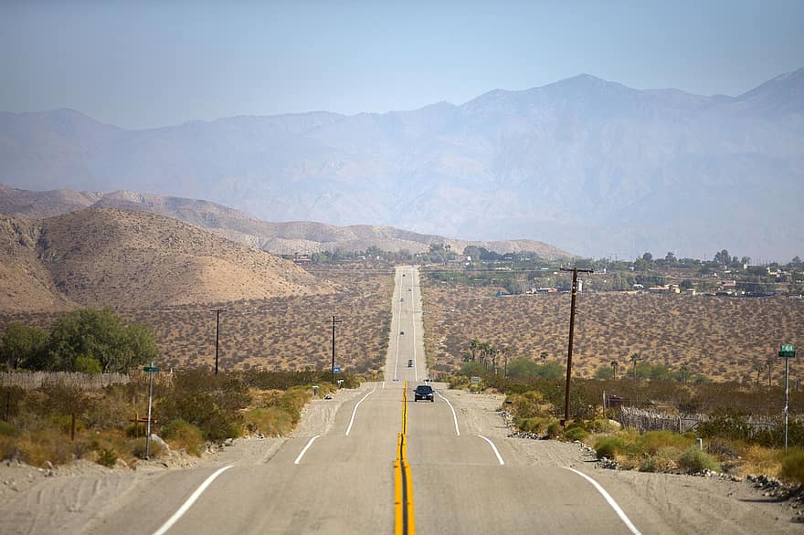 strada, viaggio, deserto, natura, paesaggio, montagne, California, Stati Uniti d'America