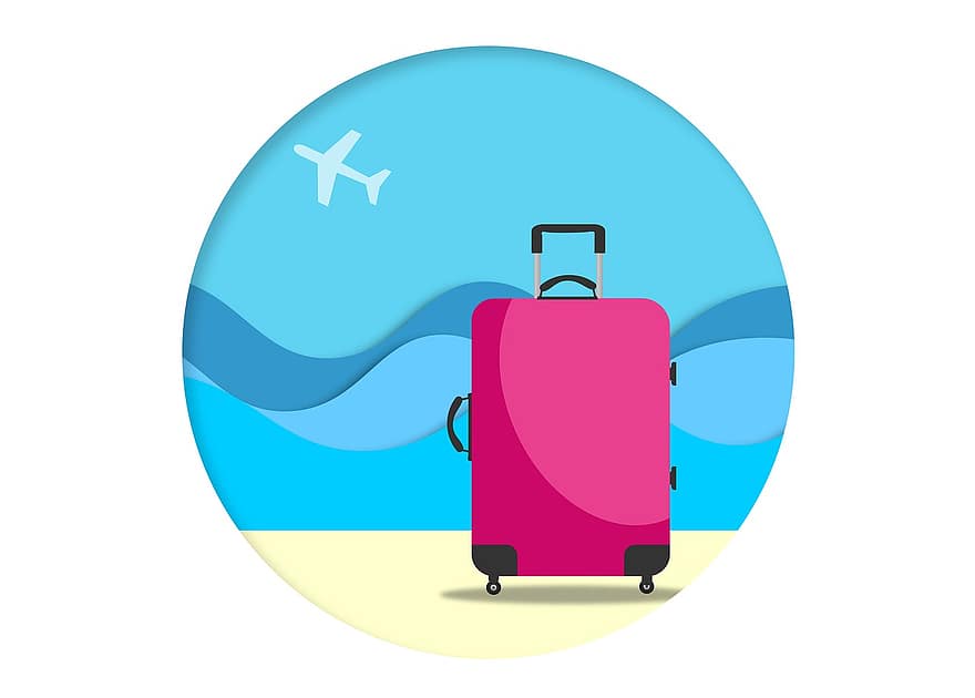Hành lý, du lịch, kỳ nghỉ, chuyến bay, từ biệt, đi chỗ khác, trên đường đi, nắm giữ, du lịch hàng không, xe đẩy, ngày lễ