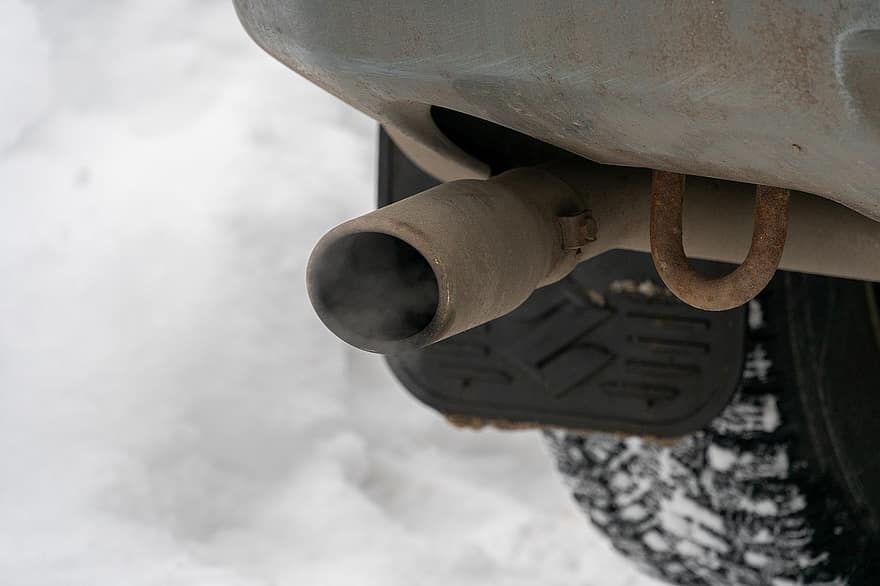 Car, Exhaust Pipe, Winter, Snow, Nature