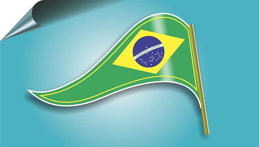 Brazilië, Flamula, brasilia, Amerika, groen, geel, amazone, voetbal, Neymar, pele, waterverf