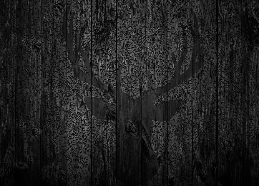 Design, Background, Deer, Blac, Horn, Silhouette