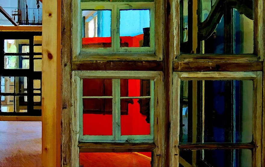 Fenster, Fata Morgana, Fotomalerei, alt