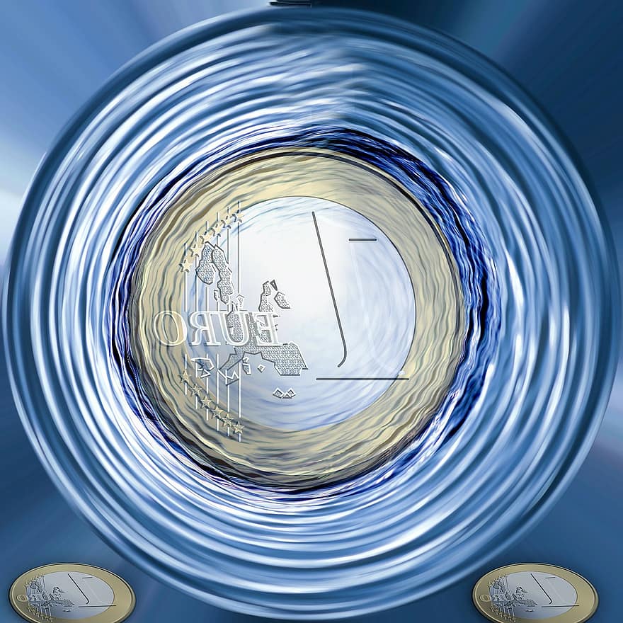 euro, strudel, niebieski, świat finansowy