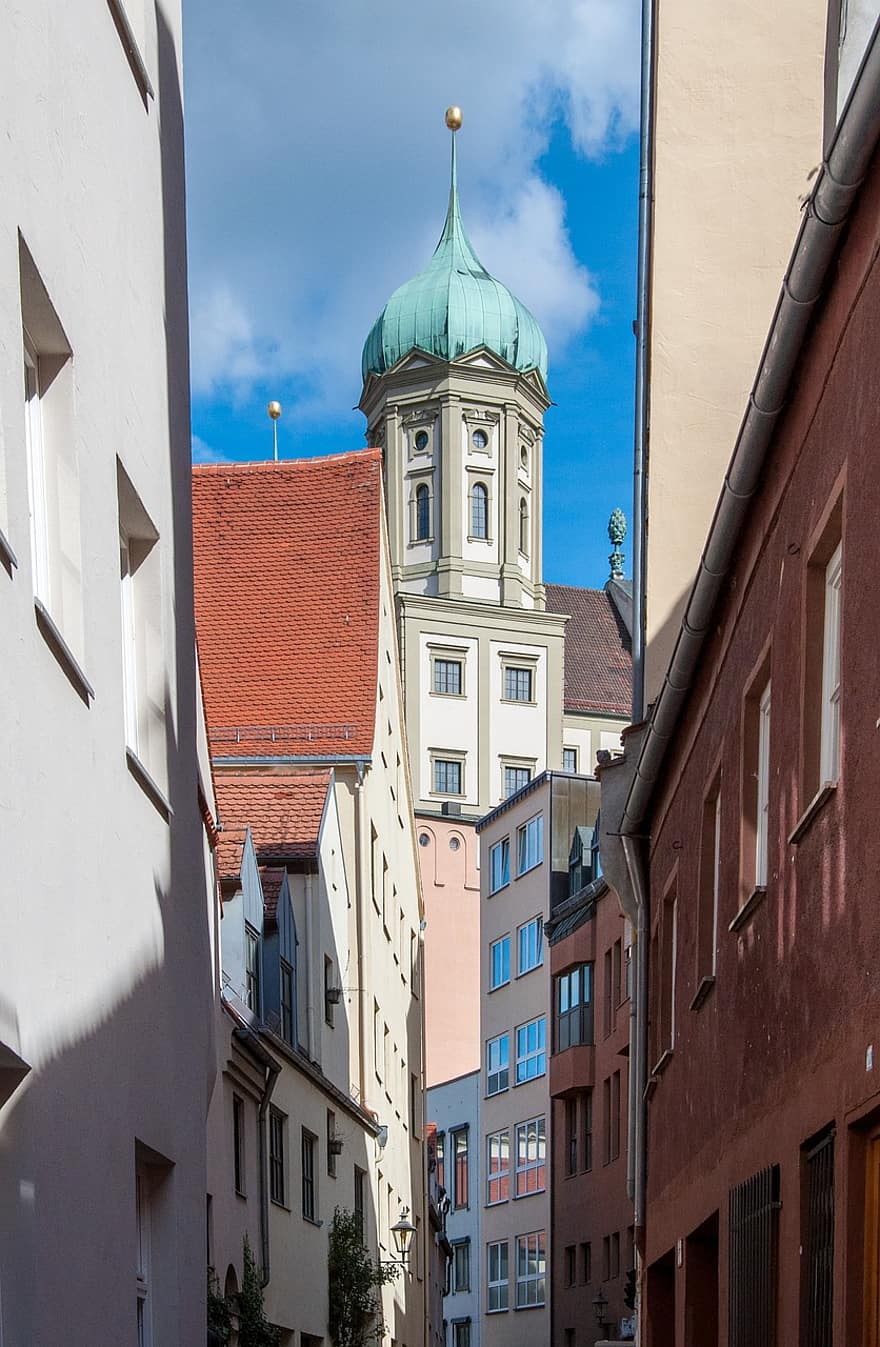 Augsburg, cidade, beco, arquitetura, cristandade, lugar famoso, exterior do edifício, culturas, história, estrutura construída, cobertura