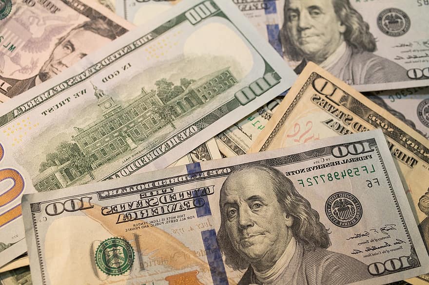 डॉलर, पैसे, सौ, 100, बिल, मुद्रा, संयुक्त राज्य अमेरिका, अमेरिका, अर्थव्यवस्था, नोट, बैंक