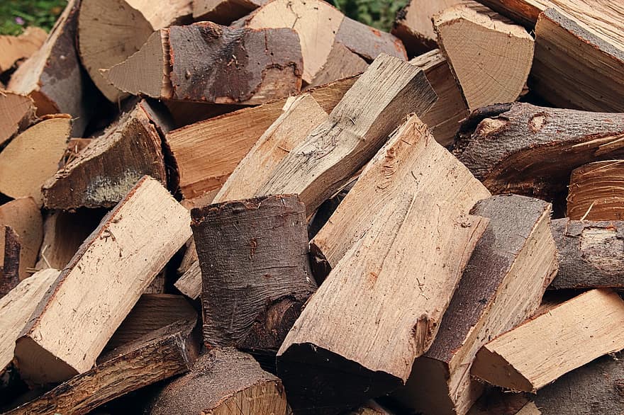 薪、木の幹、木材、テクスチャ、木製、ログ、木片、スタック、ウッドパイル、きらきら、木材産業