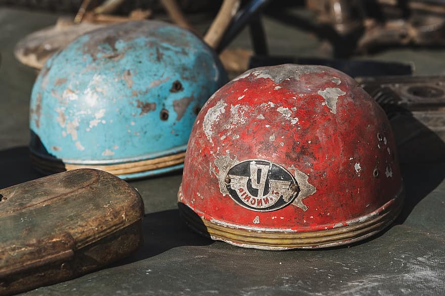 capacete, velho, moda antiga, vintage, Natal, natureza, metal, capacete de trabalho, culturas, fechar-se, antiquado