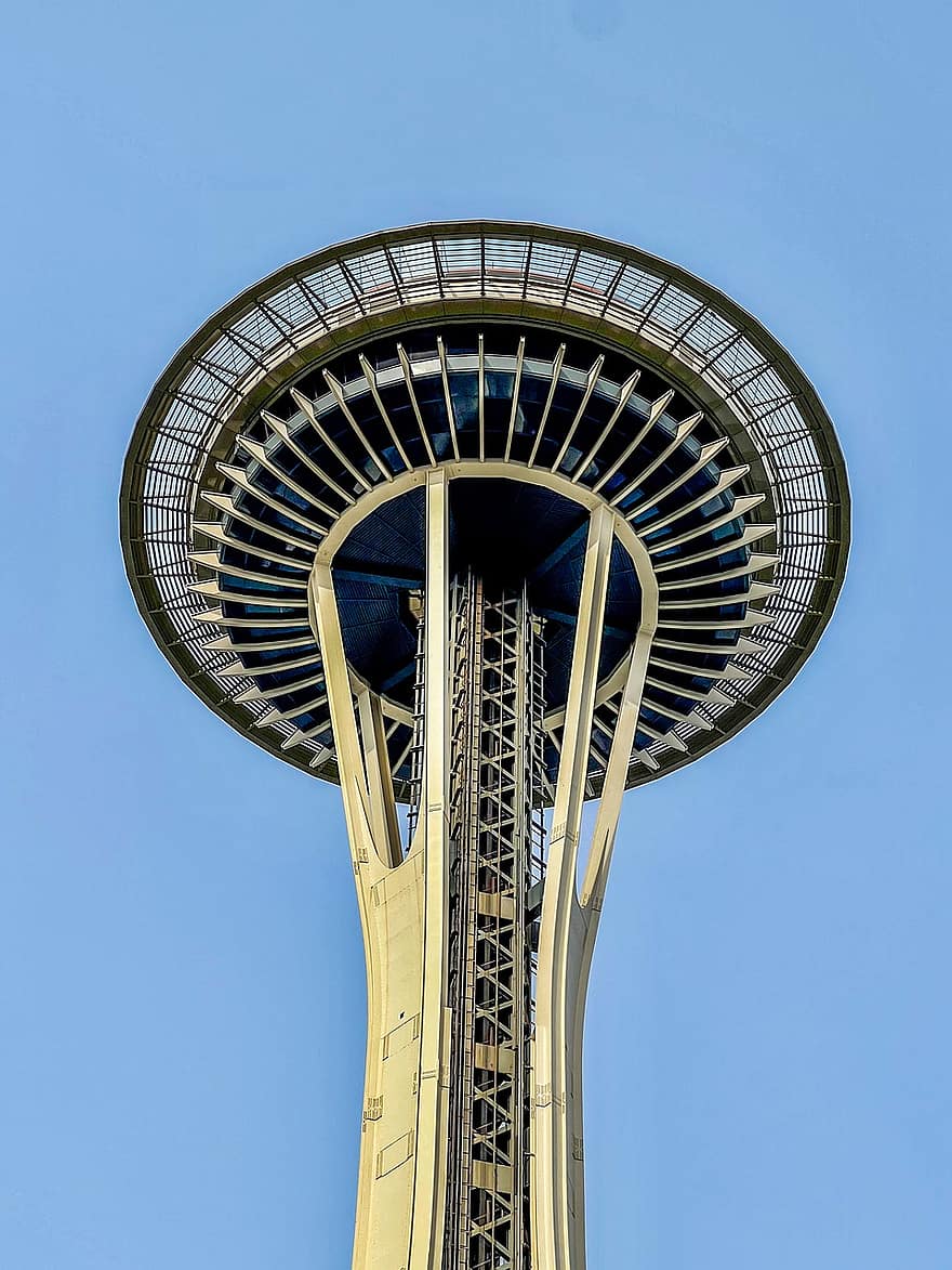 espacio, aguja, Seattle, viaje, azul, arquitectura, acero, metal, estructura construida, exterior del edificio, lugar famoso