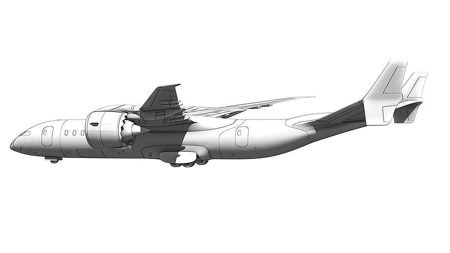 Airplane, Sketch, Render, Design, Drawing, Concept, Future, Automotive, Aerospace, Style, Three-dimensional