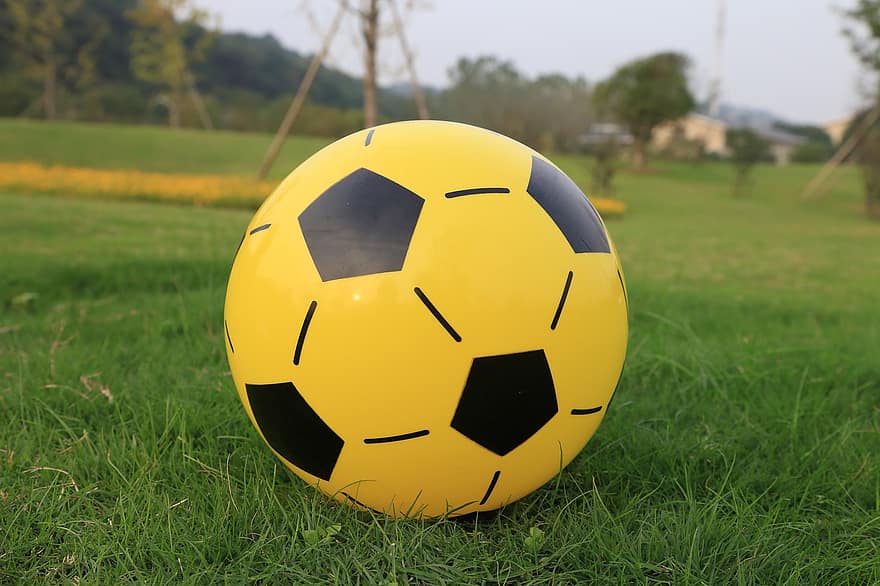 м'яч, іграшка, трави, поле, футбольний м'яч, грати, гра, спорт