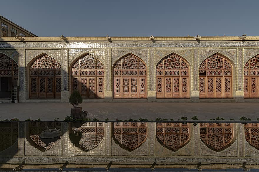 mošeja, ēka, fasāde, nasir molk mošeja, islams, shia, Irāna, ceļot, arhitektūras, tūrismu, katru dienu