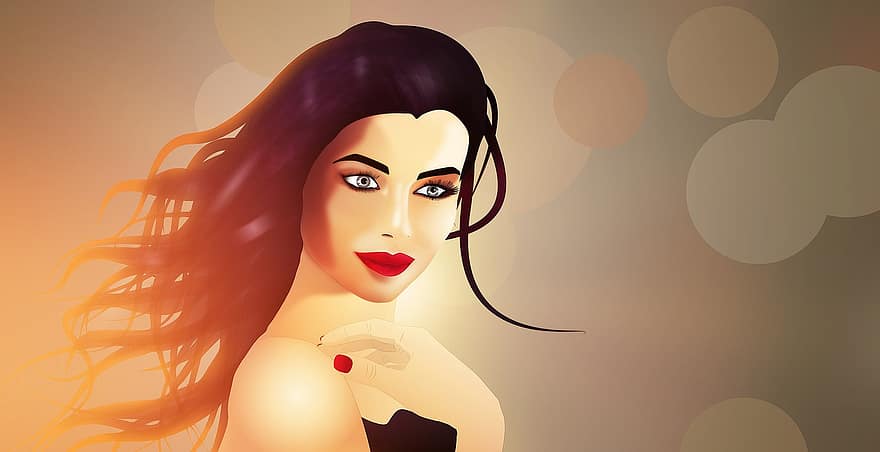 Vector People, Glamour, Beauty, Female, Girl, Fashion, Person, Woman, Young, Lady, People