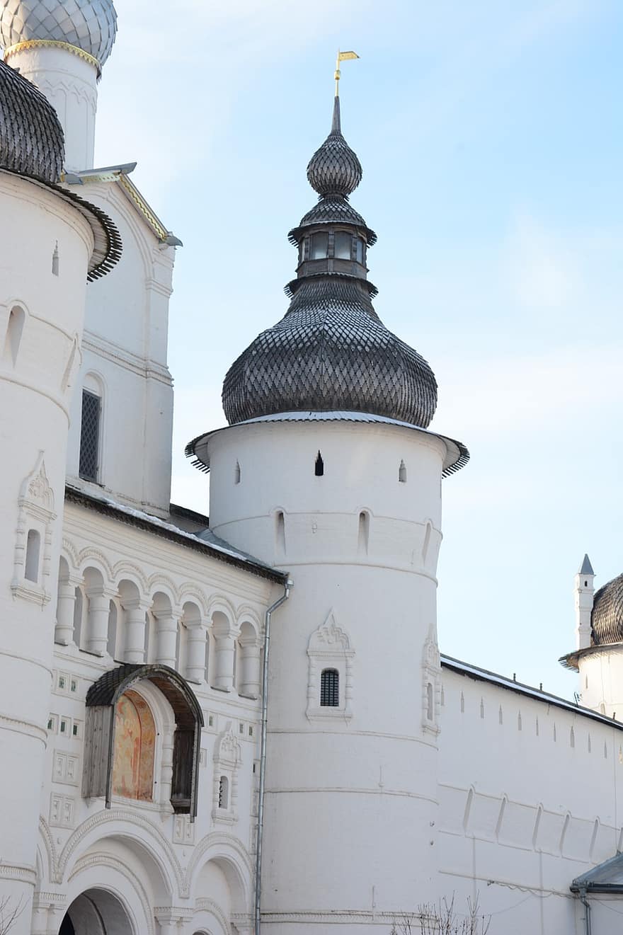 кула, архитектура, стар, Русия, Ростов, християнство, известното място, религия, култури, история, кръст