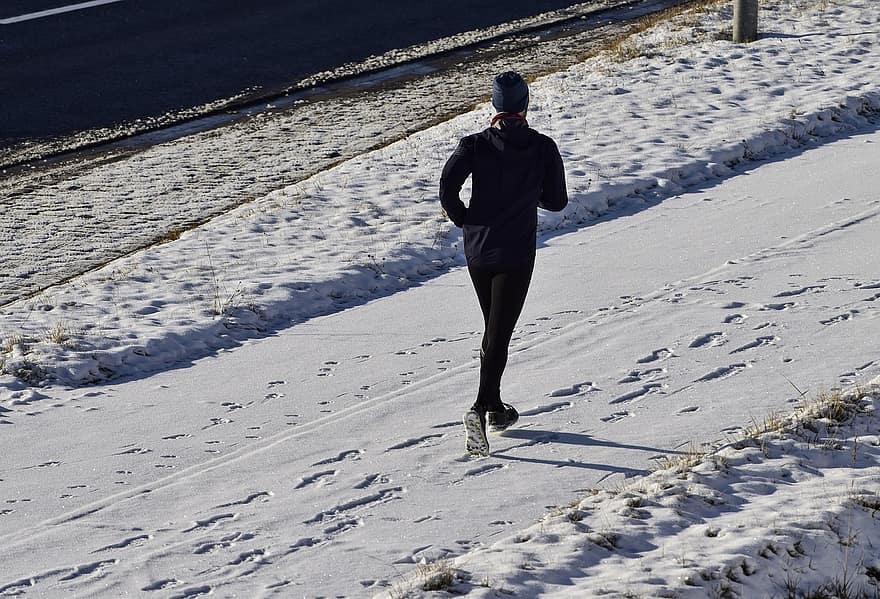 운동, 달리는 사람, 겨울, 눈, 건강, 훈련, 스포츠, 달리는, 조깅, 남자, 건강한 생활