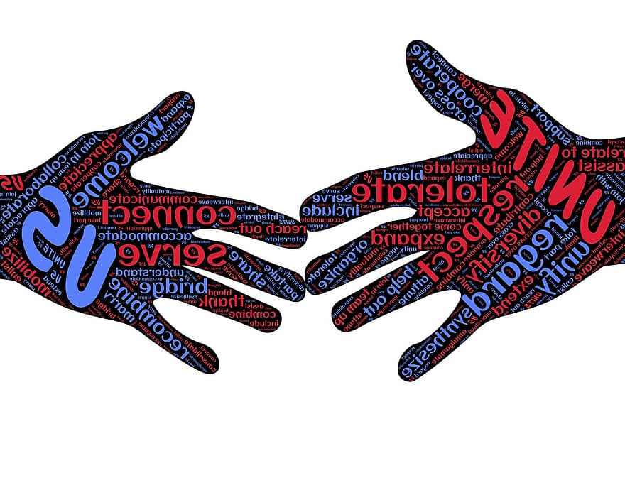 единство, общност, съюз, ръце, достигане, подпомага, нас, обедини, отношение, си сътрудничат, сътрудничим