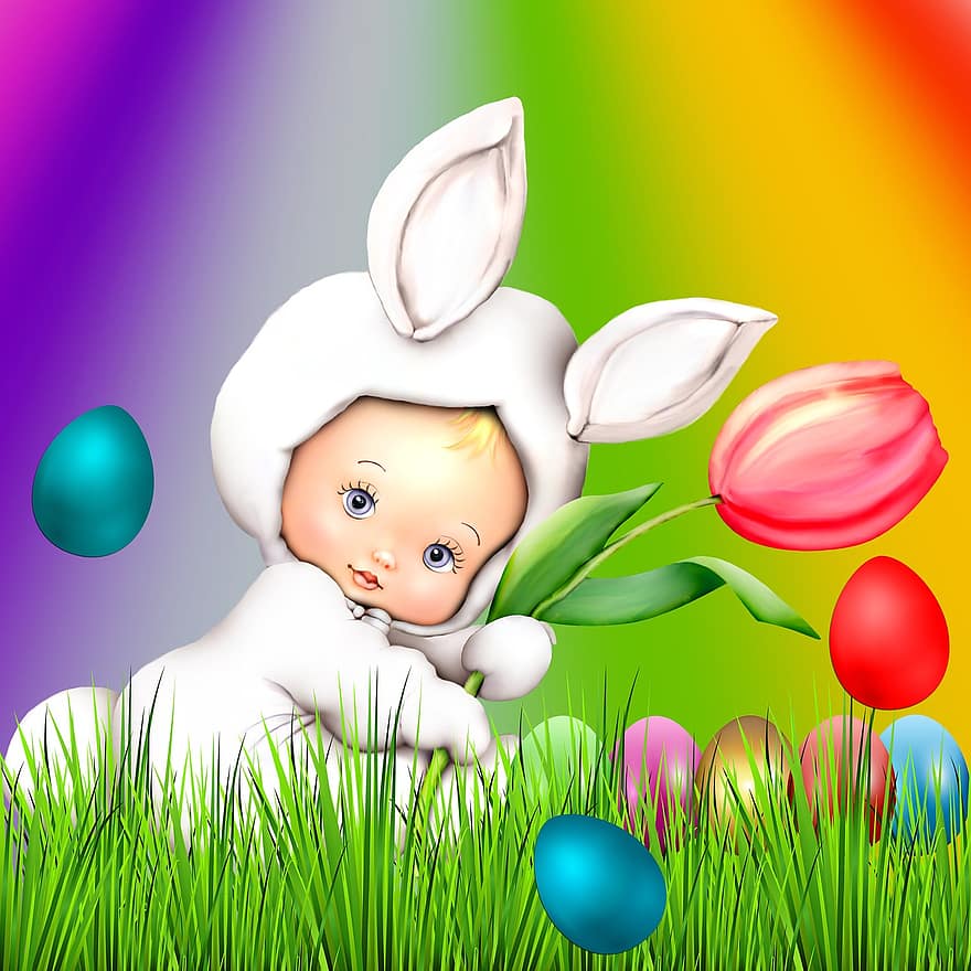 Páscoa, gramado, celebração, bebe, fundo, cores de fundo, textura