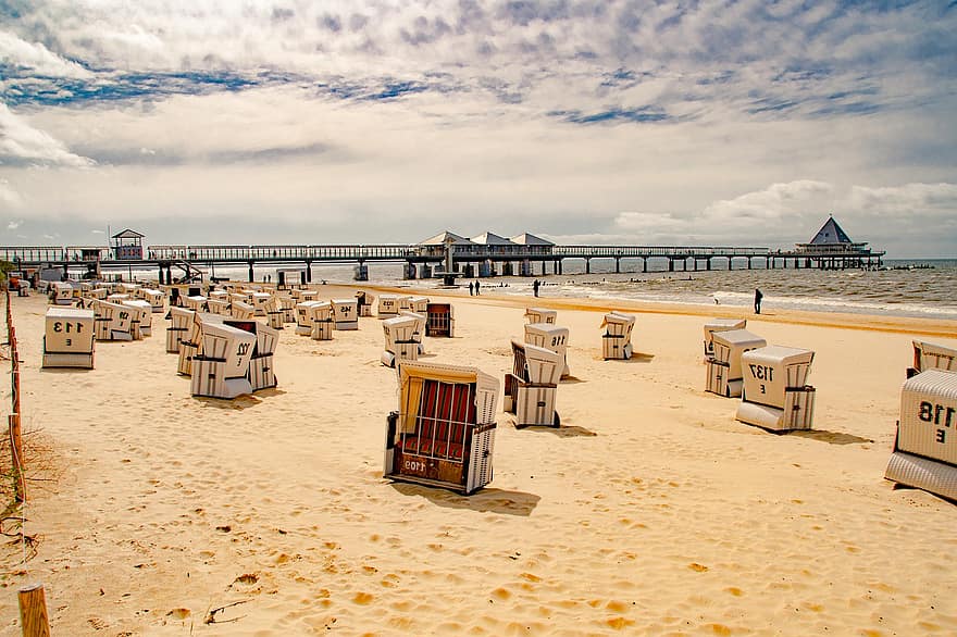 estiu, platja, Resort, hotel de platja, mar, sorra, Costa, cadires de platja, Mar Bàltic