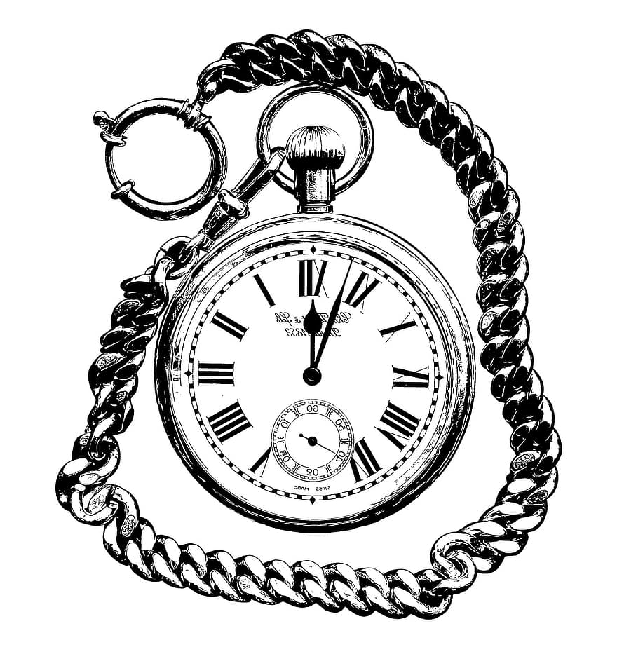 ceas de buzunar, ceas, a închide, vechi, ac indicator, orologerie, fata de ceas, indicarea timpului, timp, timp de, lanţ
