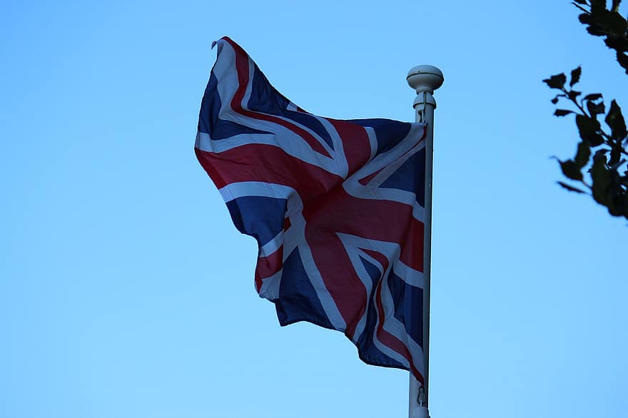 flagga, england, brittisk, Pol