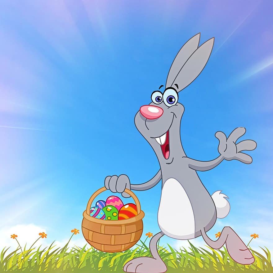 Pasen, paasgroet, gelukkig Pasen, decoratie, wenskaart, Paas eieren, de lente, kleurrijk, paashaas, kleur, bloemen