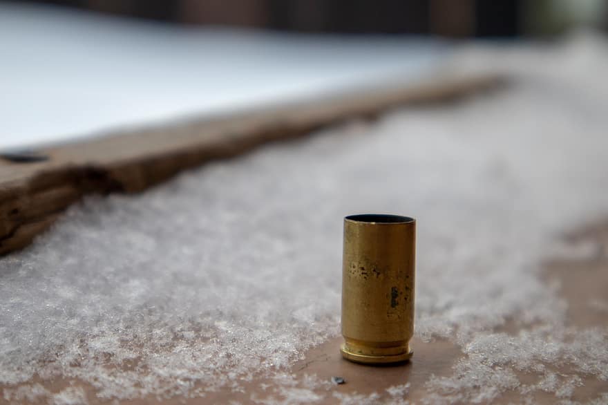 bala, cartucho, 9 mm, inverno, neve, Concha, munição, 9mm Parabelo, Luger de 9 mm, arma, fechar-se