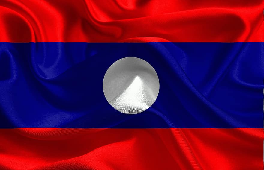 σημαία, laos, Ασία