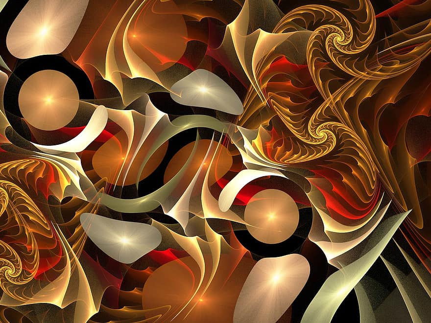 abstract, fractal, digital, spirale, model
