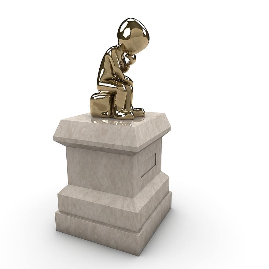 monument, pensador, pensar, força, globus, metall, escultura, referència